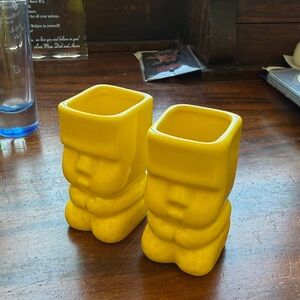 Yellow Tiki Shot Glass NWT (x2)